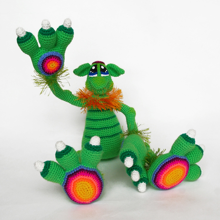 Amigurumi Pattern for Cute Monster Boy. Crochet Greenery Unusual Toy. Dino Christmas toy