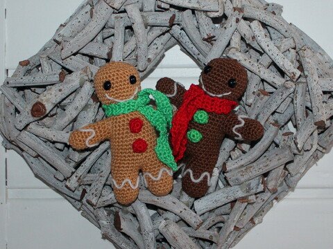 Lebkuchenmänner Rob und Tob Häkelanleitung