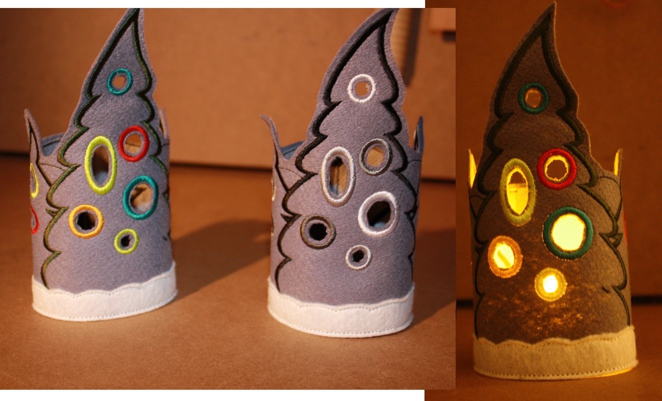 Ith Stickdateien Weihnachtsbäume für Led Lichter