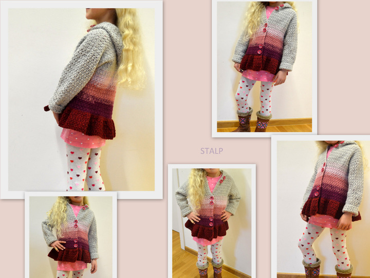 Häkelanleitung * Mädchen Jacke mit Rüsche * 5 Größen 98 - 152