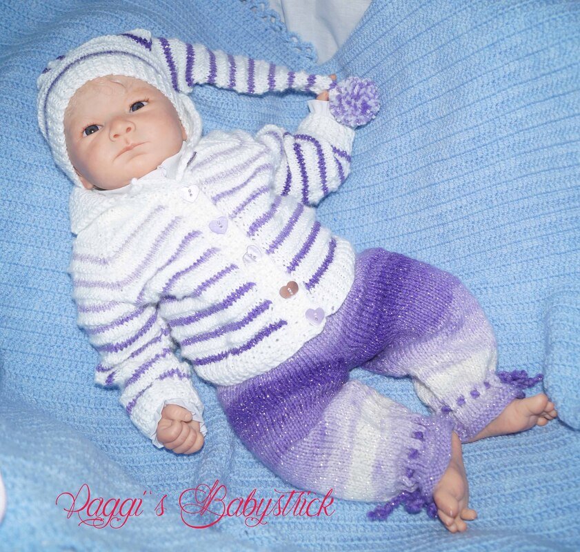 Strickanleitung f&uuml;r Baby's u. Reborns Modell Linda Gr. 50-56 - Bild 3