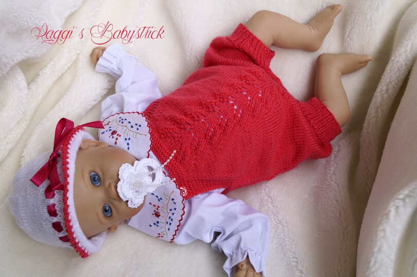 Strickanleitung f&uuml;r Baby's u. Reborns Modell Cora Gr. 50-56