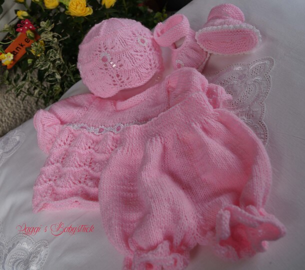 Strickanleitung f&uuml;r Baby's u. Reborns Modell Kate Gr. 50-56 4-teilig