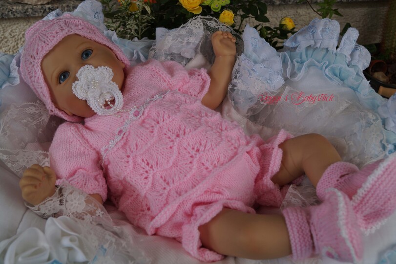 Strickanleitung f&uuml;r Baby's u. Reborns Modell Kate Gr. 50-56 4-teilig