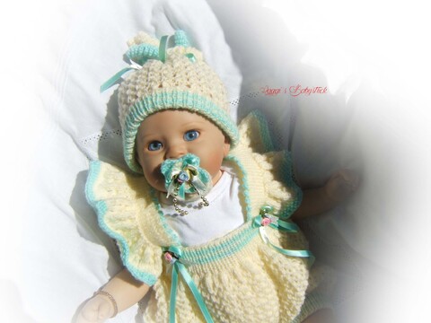 Strickanleitung für Baby's u. Reborns Modell Sofia Gr. 50-56 3-teilig