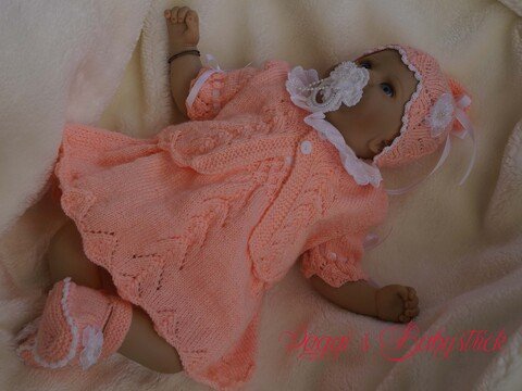 Strickanleitung für Baby's u. Reborns Modell Kira Gr. 50-56 4-teilig