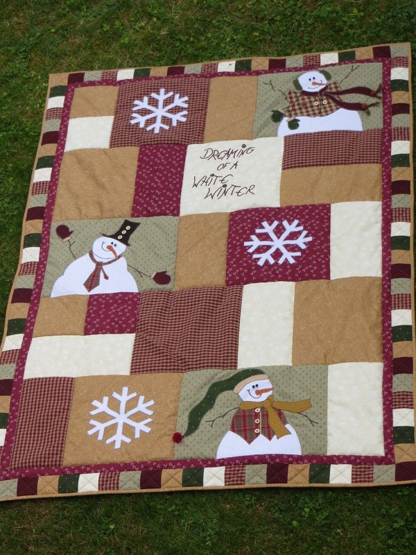Patchwork Kniedecke  "Dreaming of a white Winter"