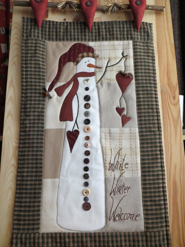 Wandquilt "White Winter Welcome" ca.42 x 78 cm