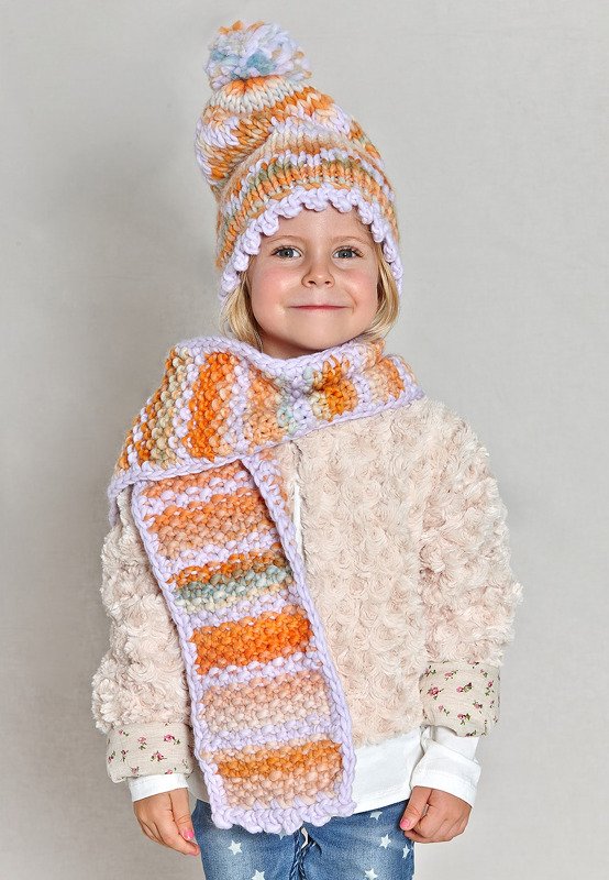 Set Agnita: Bommelmütze, Schal und Fäustlinge - Bild 2