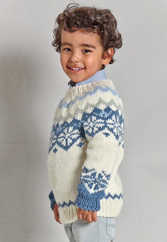 Set Mika: gestrickter Norwegerpulli und Rippenstrick-Schal - Bild 3