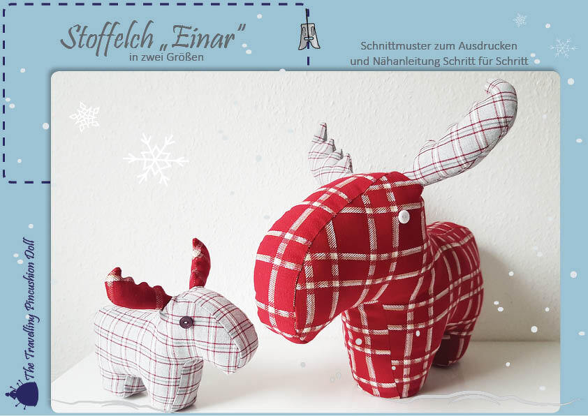 Schnittmuster/Nähanleitung Stofftier Elch "EINAR"