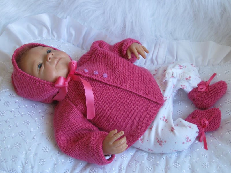 Strickanleitung Babygarnitur Rabea 3-teilig Gr. 50