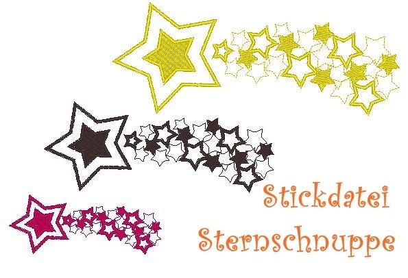 Stickdatei Sternschnuppe Sternenschweif
