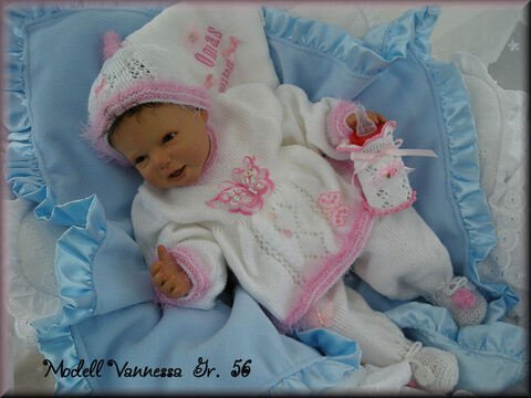 Strickanleitung Babyset Vanessa Gr. 56 für Babys 3-teilig