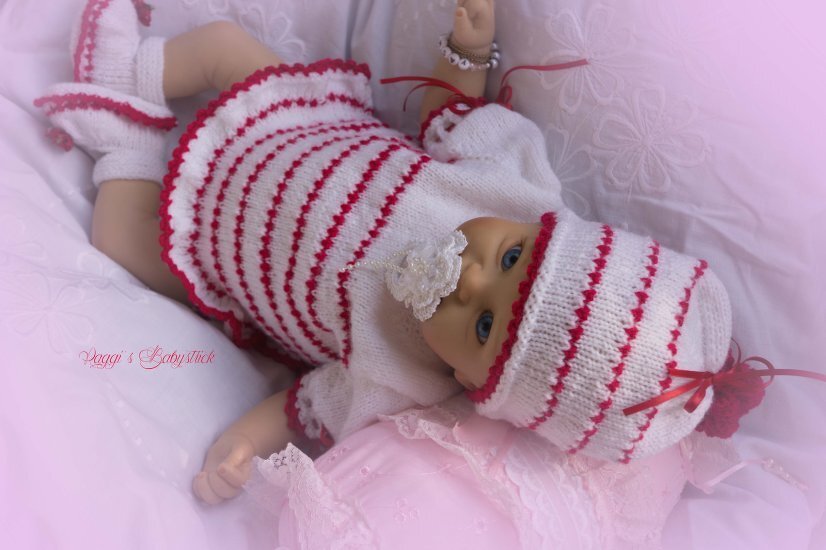 Strickanleitung f&uuml;r Baby's u. Reborns Modell Lore Gr. 50-56 4-teilig - Bild 4