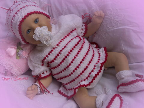 Strickanleitung für Baby's u. Reborns Modell Lore Gr. 50-56 4-teilig