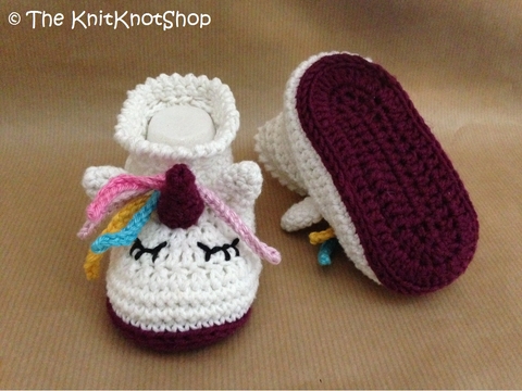 Häkelanleitung Babyschuhe Einhörner