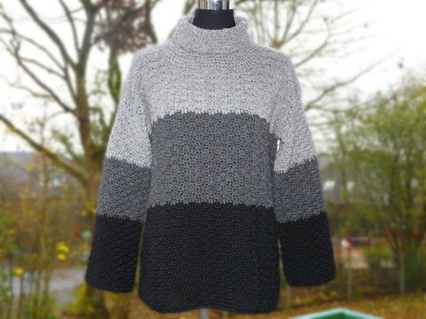 Häkelanleitung warmer Pullover, anpassbar an alle Größen