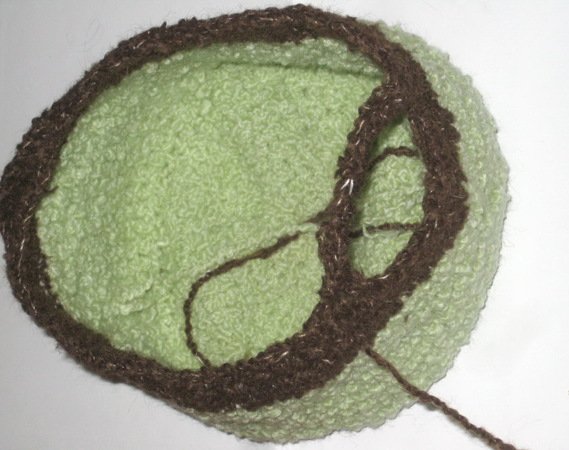 Crochet green basket