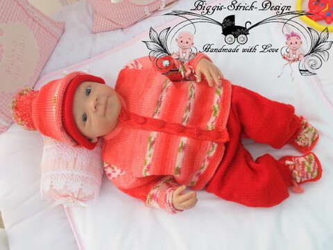 Strickanleitung Mika Babyset für Baby und Reborn Gr. 50/54