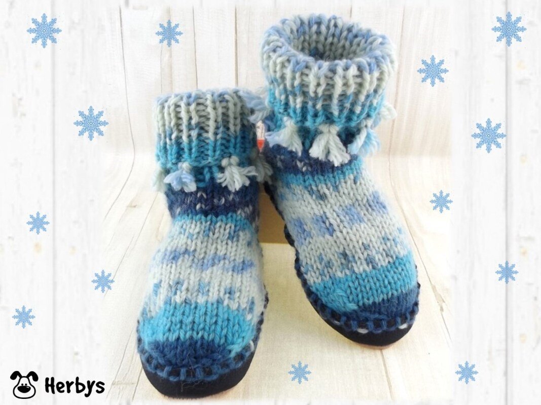 Strickanleitung Hüttenschuhe "Kiki"