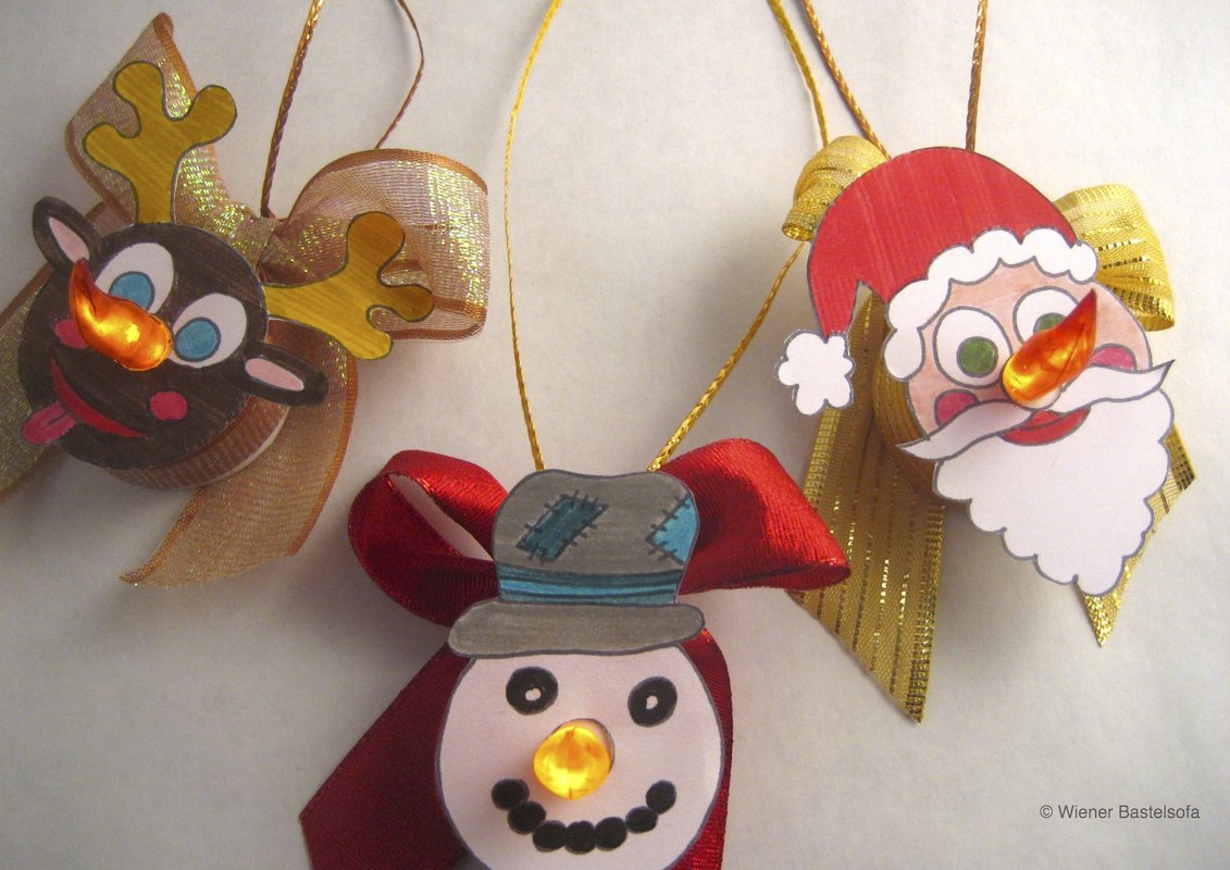 Leuchtende Weihnachtsanhänger, Ausmalbogen und Anleitung, LED-Teelicht - Bild 3