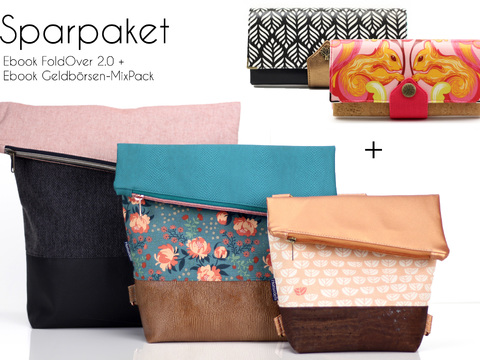 Tasche FoldOver 2.0 + Geldbörse Ruby/Onyx (Bundle)