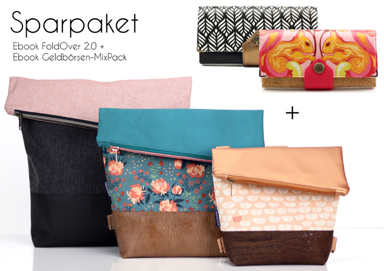 Tasche FoldOver 2.0 + Geldbörse Ruby/Onyx (Bundle)