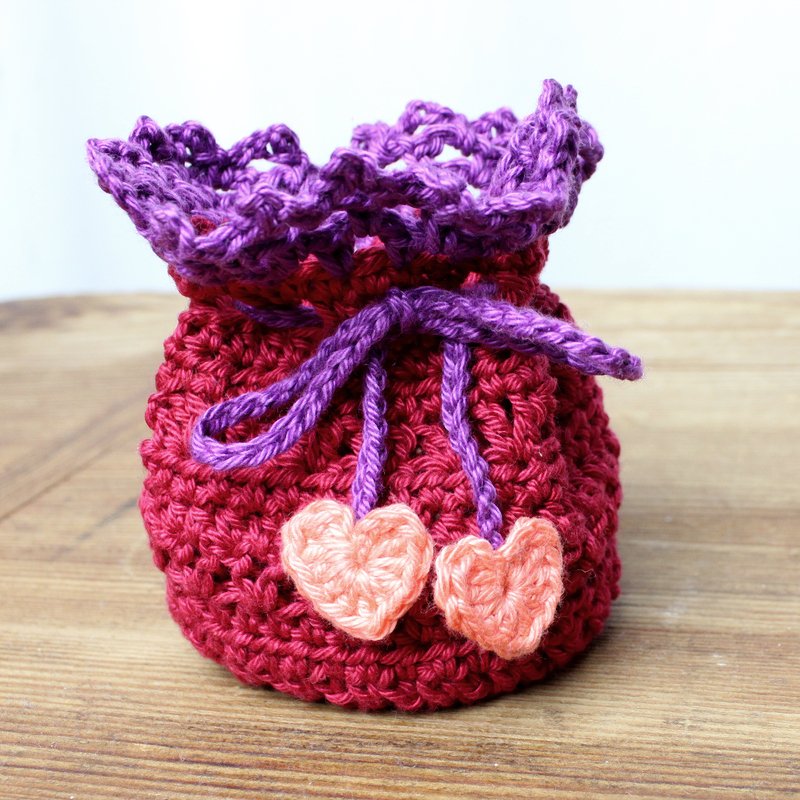 Geschenkbeutel, Schmucksäckchen "Herzallerliebst" - Häkelanleitung - Bild 3