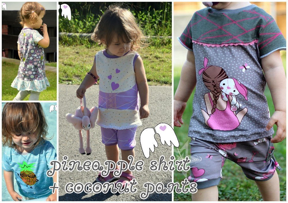 E-Book Schnittmuster Baby-Shirt + kurze Hose pineapple shirt + coconut pants 50-92