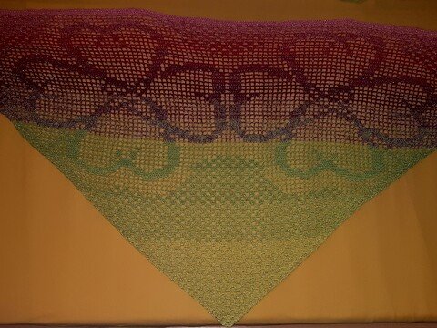 Motivtuch "Glück", Dreieckstuch, Häkelanleitung