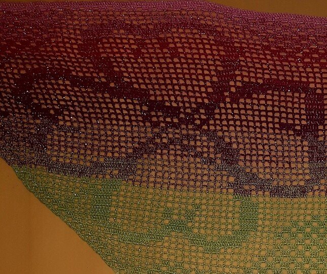 Motivtuch "Glück", Dreieckstuch, Häkelanleitung