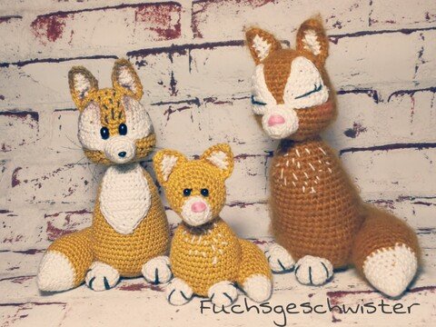 Fuchsfamilie gehäkelt