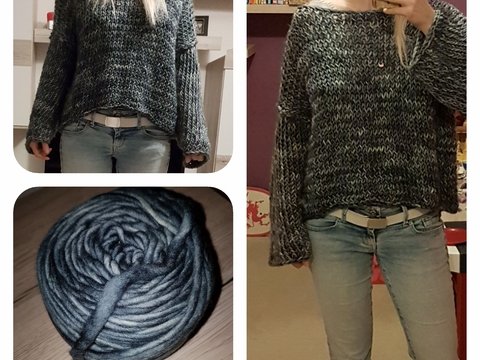 Oversize Pullover Frayja mit Loop
