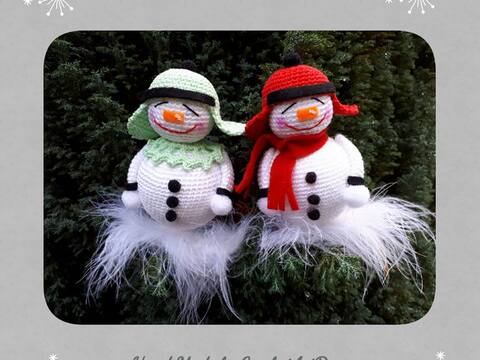 Anleitung Amigurumi „Klammer Schneemann„  11 cm Groß