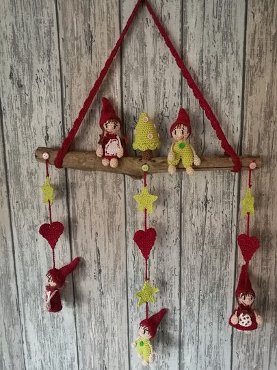 Weihnachtliches Wichtel Mobile