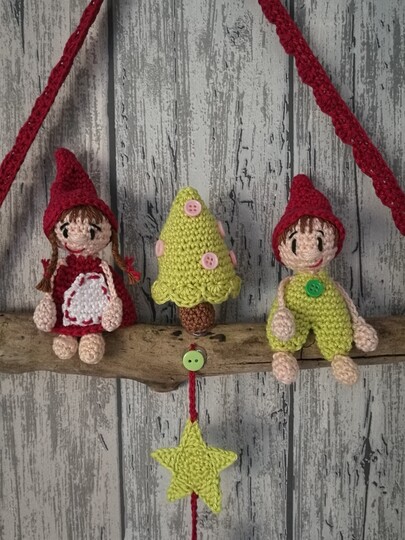 Weihnachtliches Wichtel Mobile