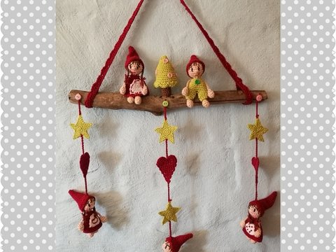 Weihnachtliches Wichtel Mobile