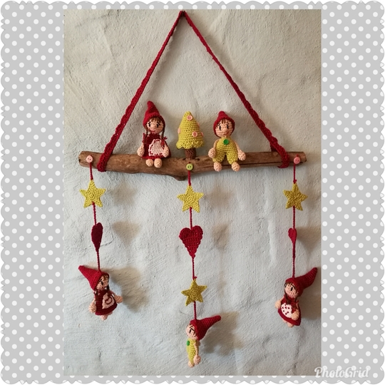 Weihnachtliches Wichtel Mobile