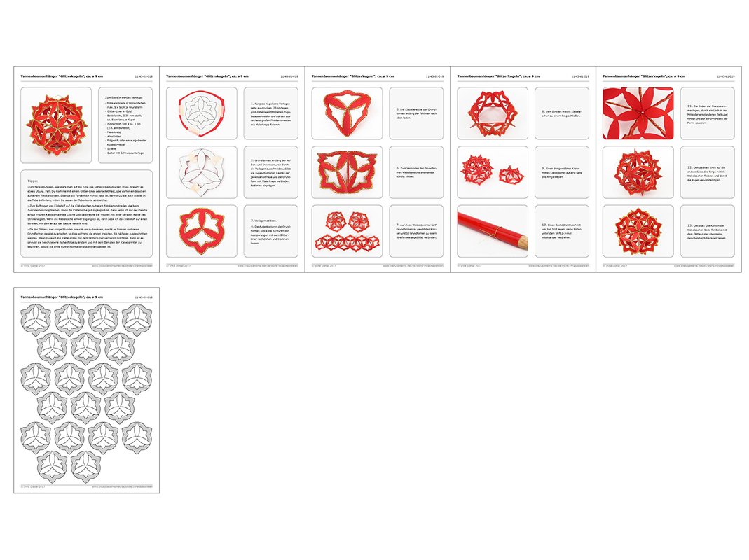 Tannenbaumanhänger – Glitzerkugeln – Bastelvorlagen und Anleitung - Bild 7