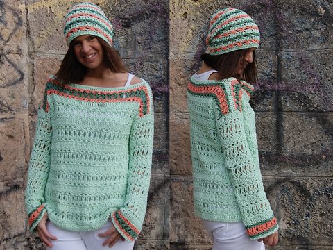 Häkel-Pulli KORUSO (Gr. S/M und L/XL) aus dem Buch "I love myboshi"