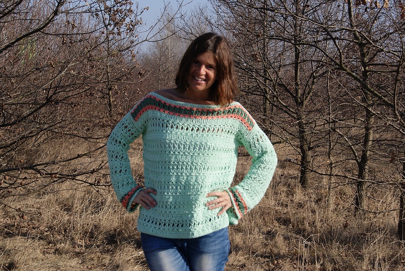 Häkel-Pulli KORUSO (Gr. S/M und L/XL) aus dem Buch "I love myboshi"