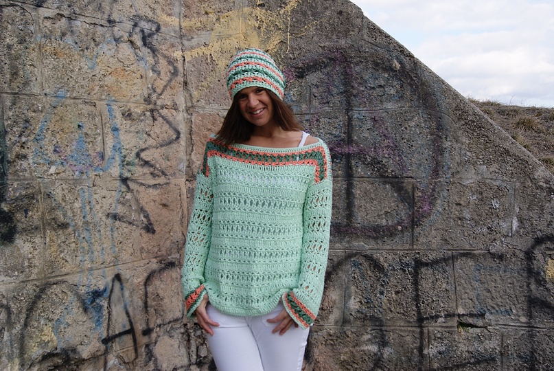 Häkel-Pulli KORUSO (Gr. S/M und L/XL) aus dem Buch "I love myboshi"