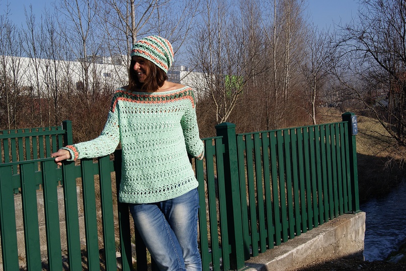 Häkel-Pulli KORUSO (Gr. S/M und L/XL) aus dem Buch "I love myboshi"