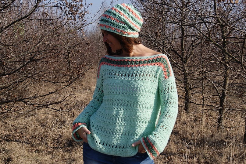 Häkel-Pulli KORUSO (Gr. S/M und L/XL) aus dem Buch "I love myboshi"