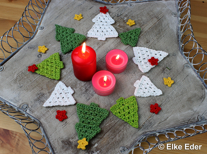 Süße kleine Bäumchen in 4 Größen - Häkelanleitung