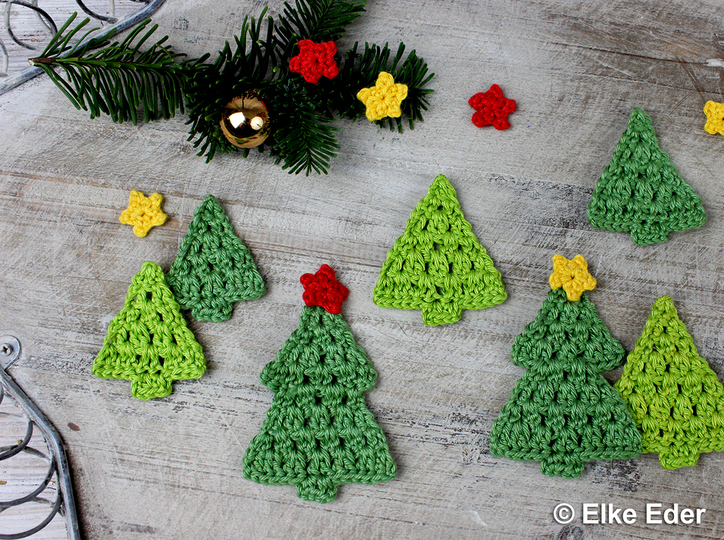 Süße kleine Bäumchen in 4 Größen - Häkelanleitung