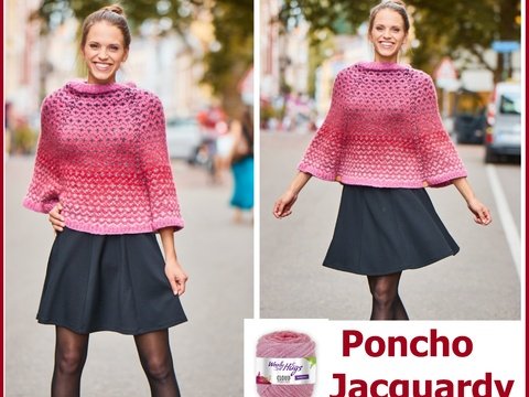 Poncho Jacquardy stricken aus CLOUD von Woolly Hugs
