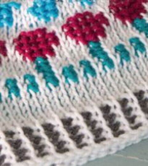 Mütze Jacquard Tunesisch Häkeln