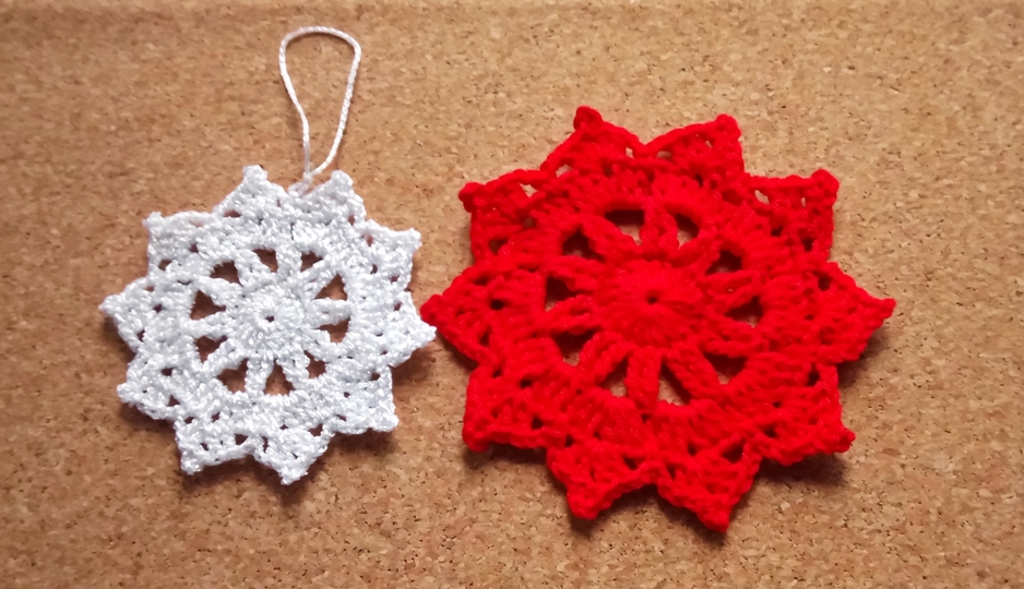 Häkelstern aus Glitzergarn